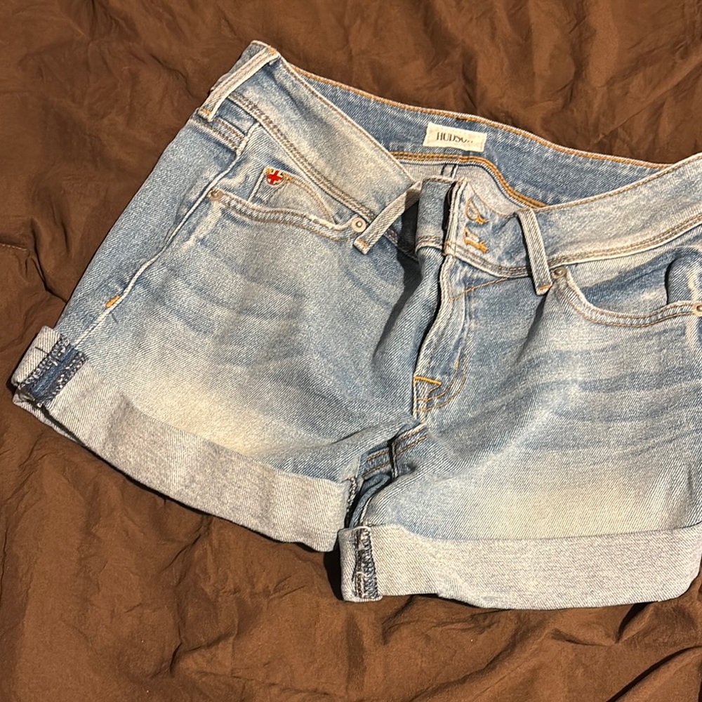 Hudson Jeans Blue Jean Shorts with Cuffed Hems